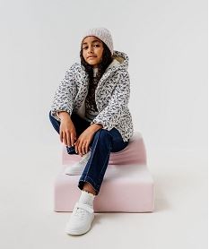 GEMO Blouson matelassé à capuche doublé polaire fille Beige