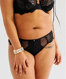 GEMO Tanga en dentelle femme grande taille noir standard