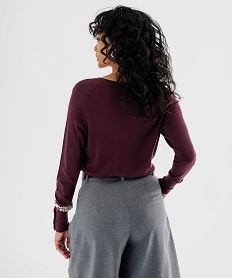 pull col v en maille viscose fine et souple femme violetJ020201_3