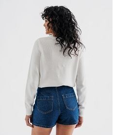 pull en coton avec drapeau femme - lulucastagnette beige pullsJ020801_3