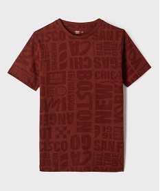 GEMO Tee-shirt manches courtes avec motif streetwear garçon marron standard