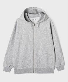 sweat zippe a capuche fille gris standard sweatsJ023301_2
