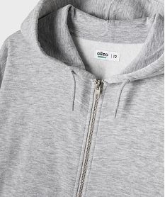 sweat zippe a capuche fille gris standard sweatsJ023301_3