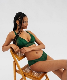 GEMO Shorty en dentelle unie femme vert standard