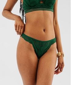 tanga en dentelle unie femme vert standard strings tangasJ028501_2