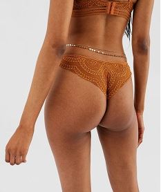 tanga en dentelle unie femme brun strings tangasJ028701_2