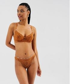 tanga en dentelle unie femme brun strings tangasJ028701_3