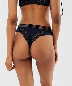 tanga en dentelle et microfibre femme navy strings tangasJ028901_2