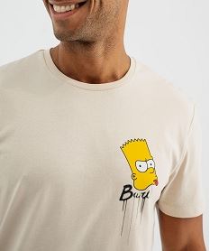 tee-shirt manches courtes en coton imprime homme - the simpsons beige tee-shirtsJ030501_2