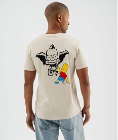 tee-shirt manches courtes en coton imprime homme - the simpsons beige tee-shirtsJ030501_3