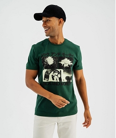 GEMO Tee-shirt manches courtes en coton imprimé homme - Rick & Morty vert standard