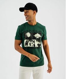 tee-shirt manches courtes en coton imprime homme - rick morty vert standard tee-shirtsJ030701_4