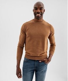 pull a col rond en coton homme orange pullsJ031101_4