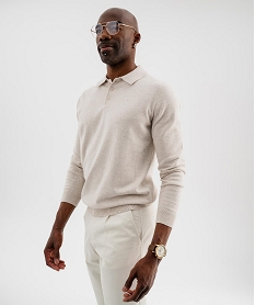 GEMO Pull fin avec col polo homme[MISSING] Beige