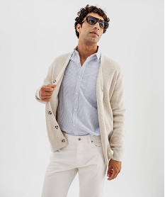 GEMO Gilet à col V en coton homme Beige