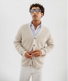 gilet a col v en coton homme beige giletsJ034701_2