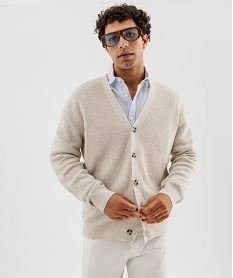 gilet a col v en coton homme beige giletsJ034701_3