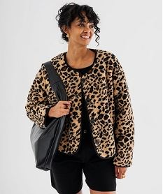 GEMO Veste en sherpa réversible femme noir standard
