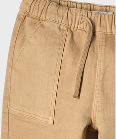 pantalon chino extensible avec taille elastique garcon brun pantalonsJ037101_2