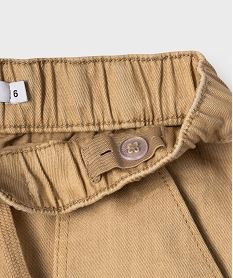 pantalon chino extensible avec taille elastique garcon brun pantalonsJ037101_3