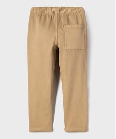 pantalon chino extensible avec taille elastique garcon brun pantalonsJ037101_4