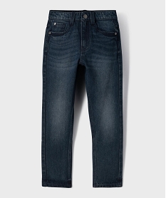 GEMO Jean délavé coupe relaxed à taille réglable garçon Bleu