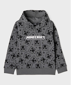 GEMO Sweat à capuche imprimé garçon - Minecraft gris standard