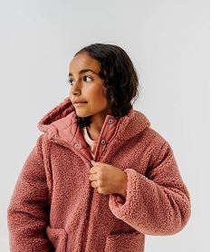 GEMO Manteau à capuche réversible fille rose standard