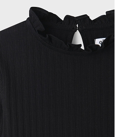 tee-shirt manches longues avec col rond fronce fille[missing] noir standard tee-shirtsJ039201_2