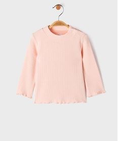 GEMO Tee-shirt manches longues chaud en maille côtelée bébé fille rose standard