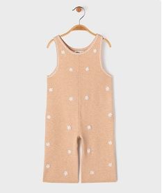 GEMO Combinaison en maille avec motifs fleuris brodés bébé fille Beige