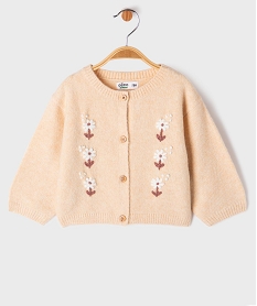 GEMO Gilet col rond à motifs fleuris bébé fille beige standard