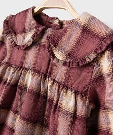 robe manches longues a col claudine a carreaux bebe fille rouge robesJ042701_2