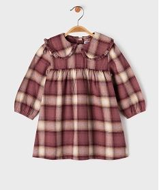 robe manches longues a col claudine a carreaux bebe fille rouge robesJ042701_4