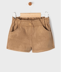 GEMO Short en suédine taille élastique ajustable bébé fille beige standard