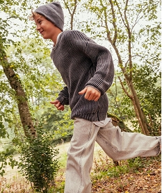 GEMO Pull en grosse maille garçon Gris