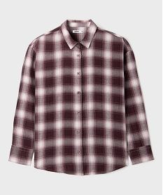 chemise a carreaux en flanelle de coton fille imprimeJ047601_2