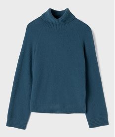 GEMO Pull col roulé en maille douillette fille bleu standard