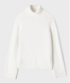 GEMO Pull col roulé en maille douillette fille Beige