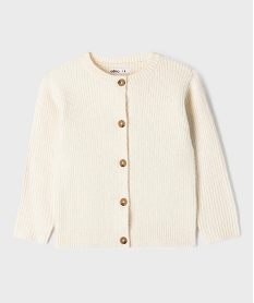 GEMO Gilet en grosse maille à col rond fille Beige