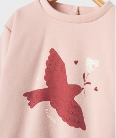 ensemble 2 pieces sweat pantalon chauds bebe fille rose standardJ050001_2