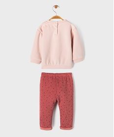 ensemble 2 pieces sweat pantalon chauds bebe fille rose standardJ050001_4