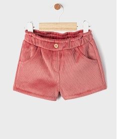 GEMO Short en velours côtelée et doublure polaire bébé fille rose standard