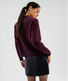 cardigan a col polo avec poches poitrine femme violet standard giletsJ051001_3