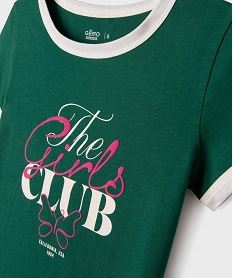 tee-shirt manches courtes avec inscription coloree fille vert standard tee-shirtsJ052301_2
