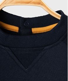 sweat avec broderie poitrine bebe garcon - lulucastagnette bleuJ056401_4