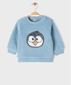 GEMO Sweat en sherpa douillet imprimé bébé garçon bleu standard
