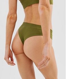 tanga en maille cotelee femme kaki standard strings tangasJ062001_2
