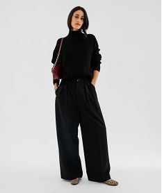 GEMO Pull col montant avec couture sur l’avant femme noir standard