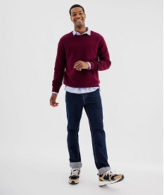 GEMO Pull en coton à col rond homme Rouge